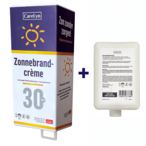 Dispenser algemeen met 1 liter SPF30 microplasticvrije zonnebrandcrème